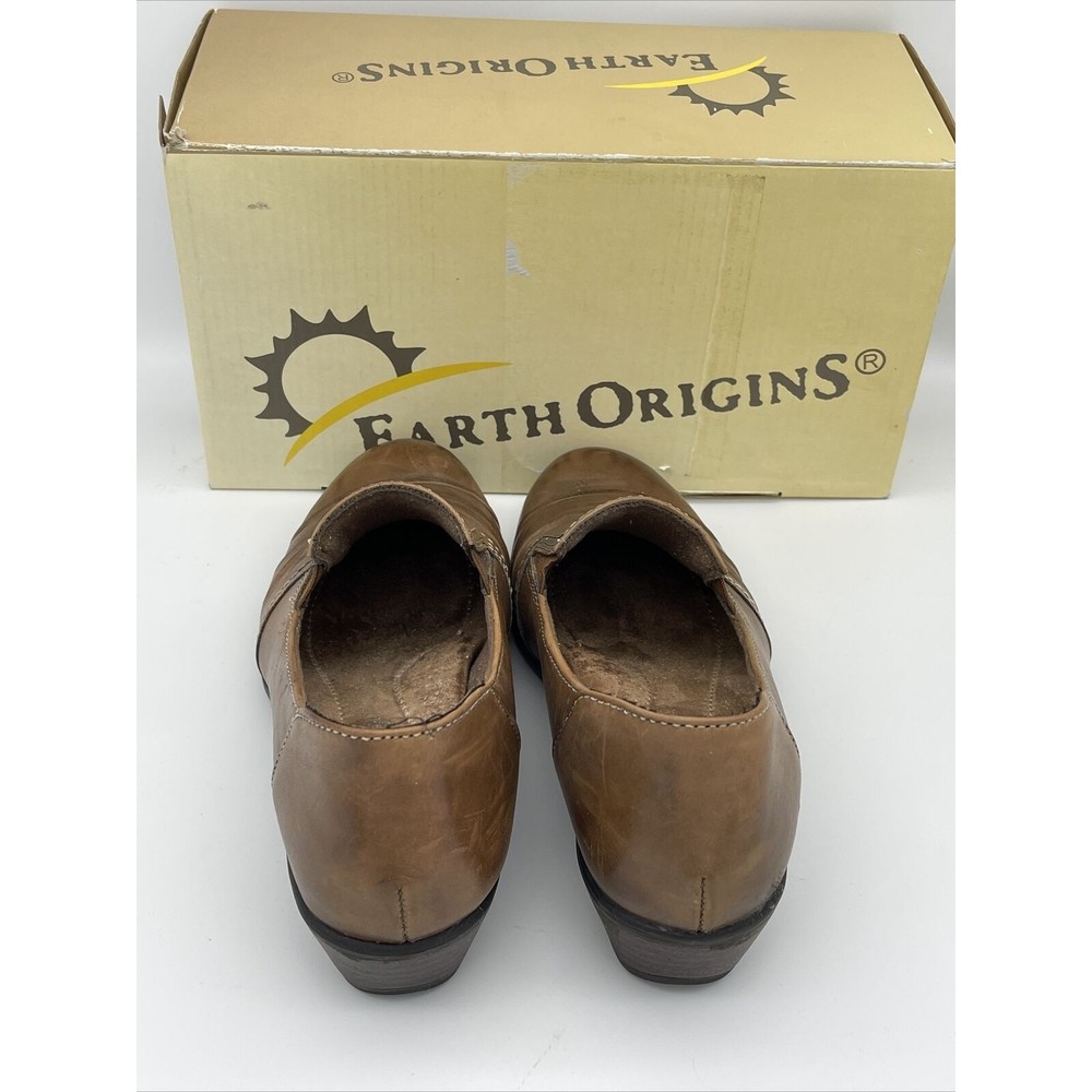 EARTH ORIGINS LAUGHLIN BROWN LEATHER SLIP ON LOAFER WOMENS Shoes Size 7M W/Box - Picture 4 of 5